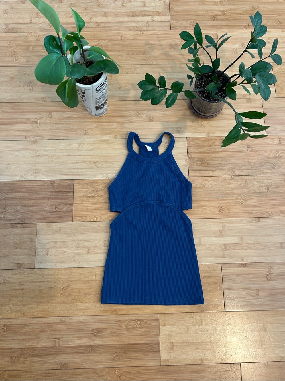 FP Blue Ribbed Cutout Tank - Picture 2 of 8
